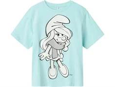 Name It t-shirt blå tint med Smølfine print